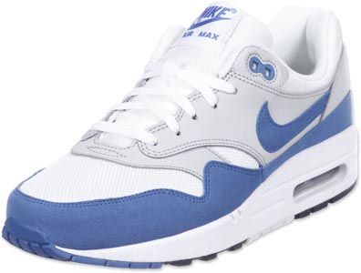 nike air max 1 blanc bleu, Nike Air Max 1 Youth Gs chaussures blanc bleu gris